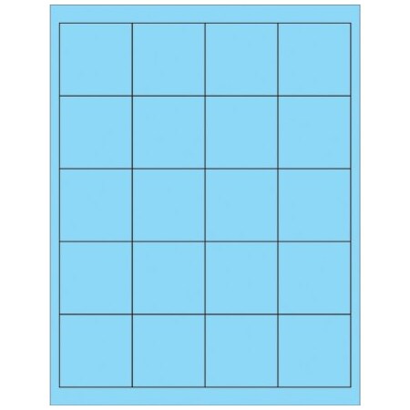 Bsc Preferred 2'' x 2'' Fluorescent Pastel Blue Rectangle Laser Labels, 2000PK BUY00019625